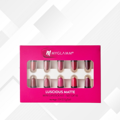 Set of 10 Luscious Matte Mini Lipstick Kit