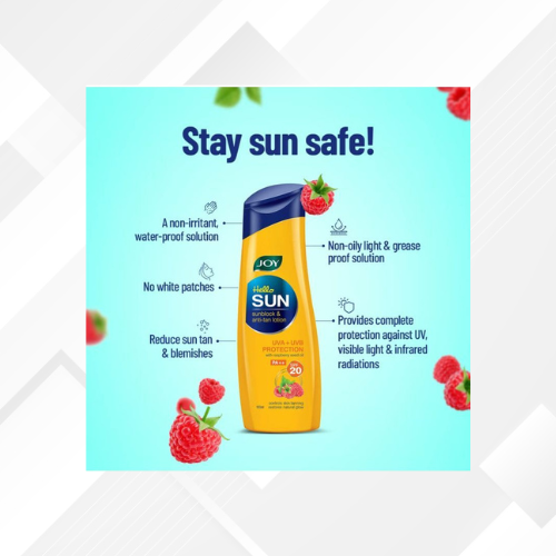 Joy SPF 20 Hello Sun Sunblock & Anti-Tan Lotion Sunscreen ,(300ml x 2) Buy 1 & Get 1 FREE