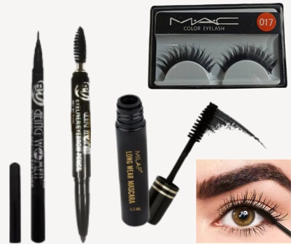 Combo of Eyeliner Pencil, Mascara & M.A.C. False Eyelashes