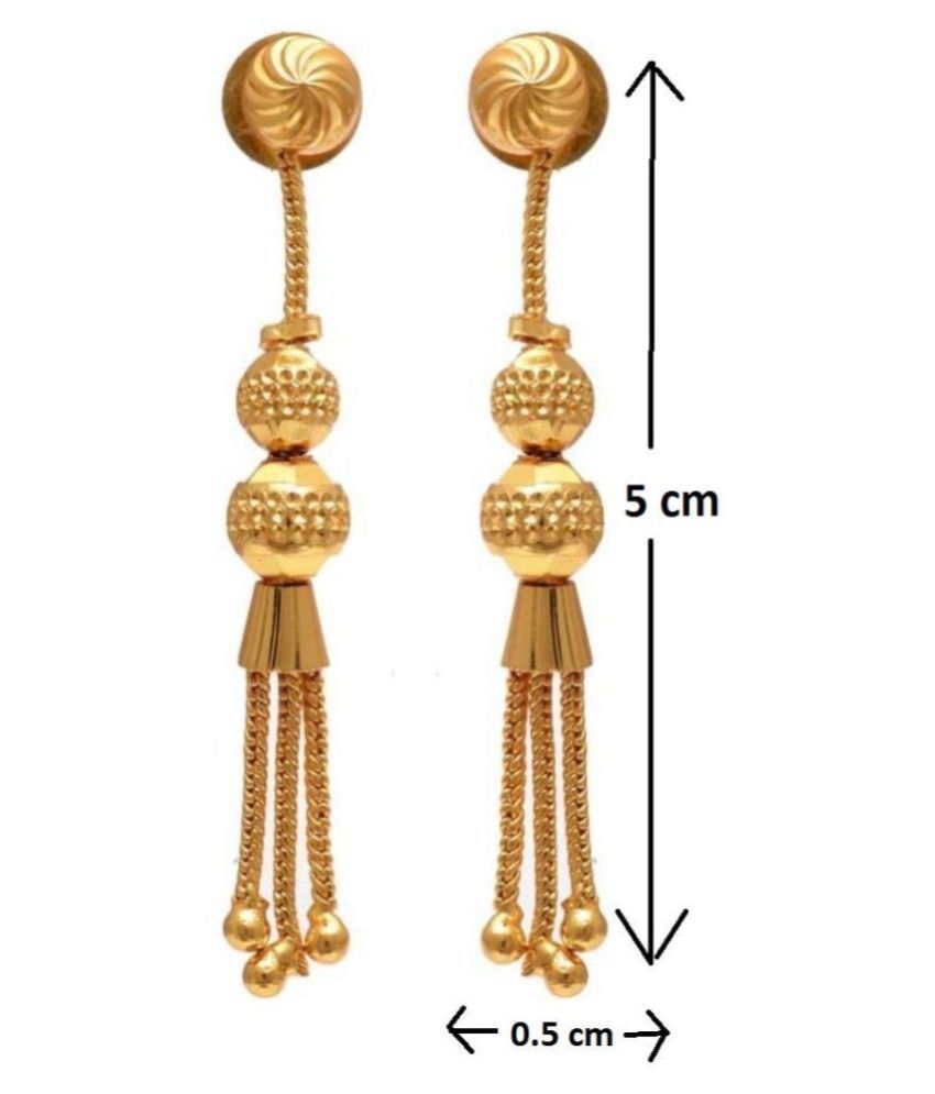 Jewar Mandi - Golden Danglers Earrings ( Pack of 1 )