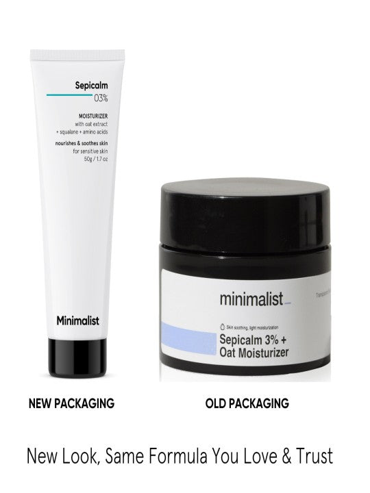 Minimalist Sepicalm 3% + Oats Face Moisturiser For Oily Acne Prone Skin - 50g