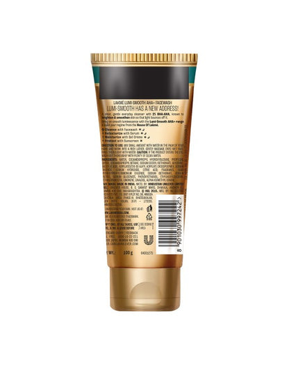 Lakme Lumi-Smooth AHA+ Facewash with 2% Salicylic & Lactic Acid for Glowing Skin - 100 g