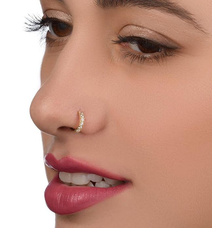 Piercing Nose Ring Pin Pierced Hole Type Nosepin for Women & Girls