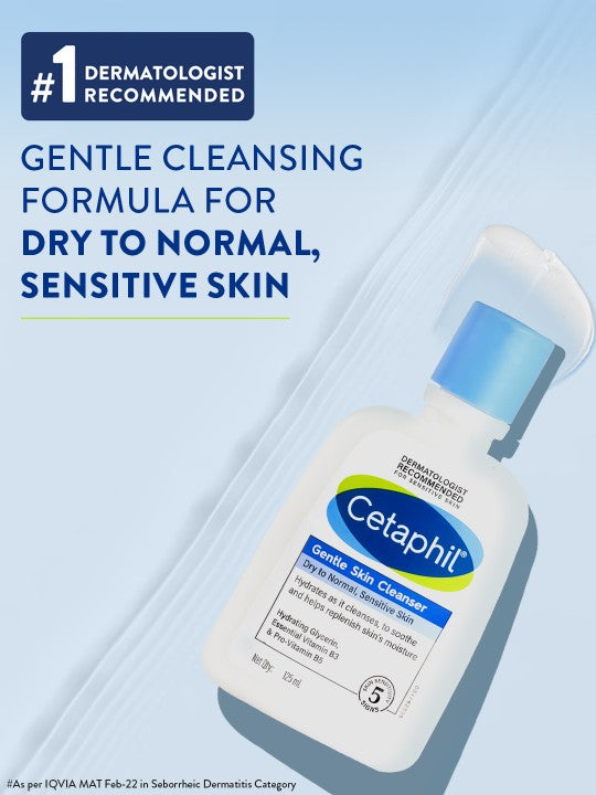 Cetaphil Gentle Skin Hydrating Face Wash Cleanser with Niacinamide & Vitamin B5 - 125 ml