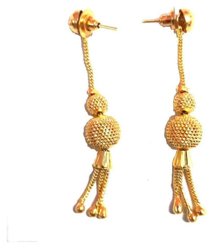 Jewar Mandi - Golden Danglers Earrings ( Pack of 1 )