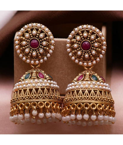 MGSV Multi Color Jhumki Earrings ( Pack of 1 )