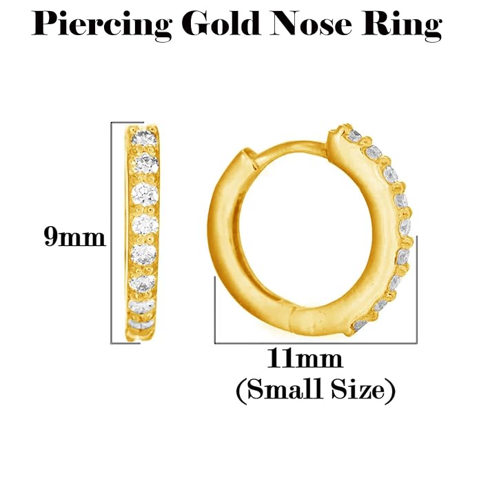 Piercing Nose Ring Pin Pierced Hole Type Nosepin for Women & Girls