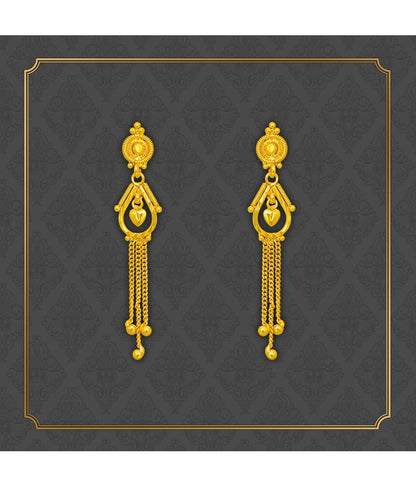 LUV FASHION Golden Drop Earrings ( Pack of 1 )