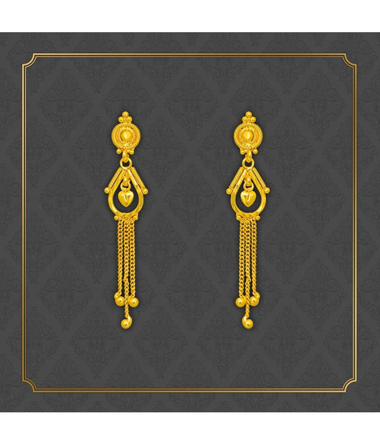 LUV FASHION Golden Drop Earrings ( Pack of 1 )