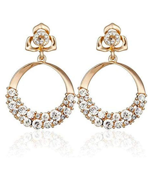 YouBella Jewellery stylish Latest Design Golden Crystal Gold Plated Earrings for Women