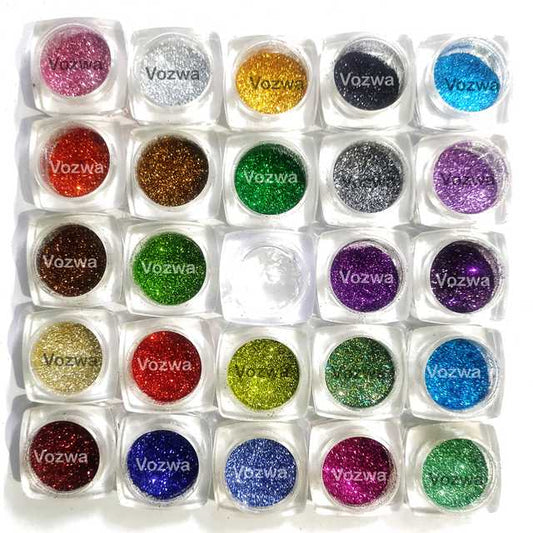 Vozwa 24 Color Eye Shadow & Glitter Glue (Multicolor) (F-18)