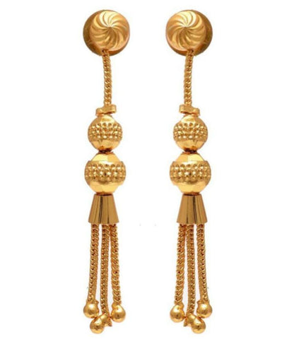 Jewar Mandi - Golden Danglers Earrings ( Pack of 1 )