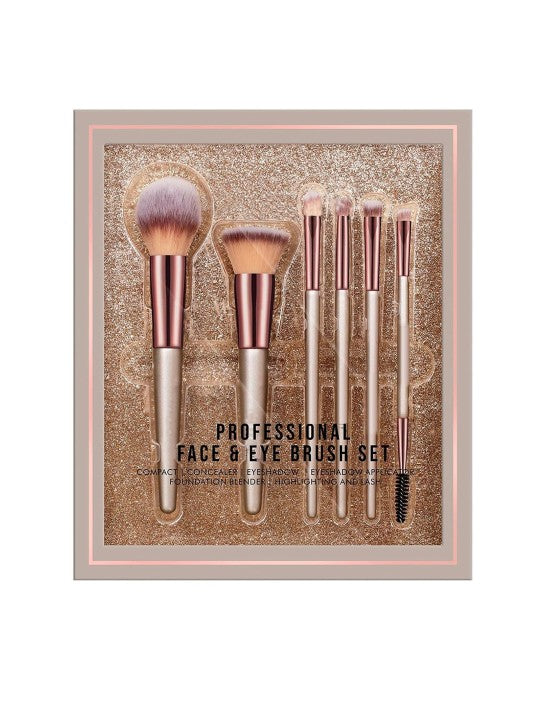 Adbeni  Professional Face & Eye Brush Set 6-Pcs