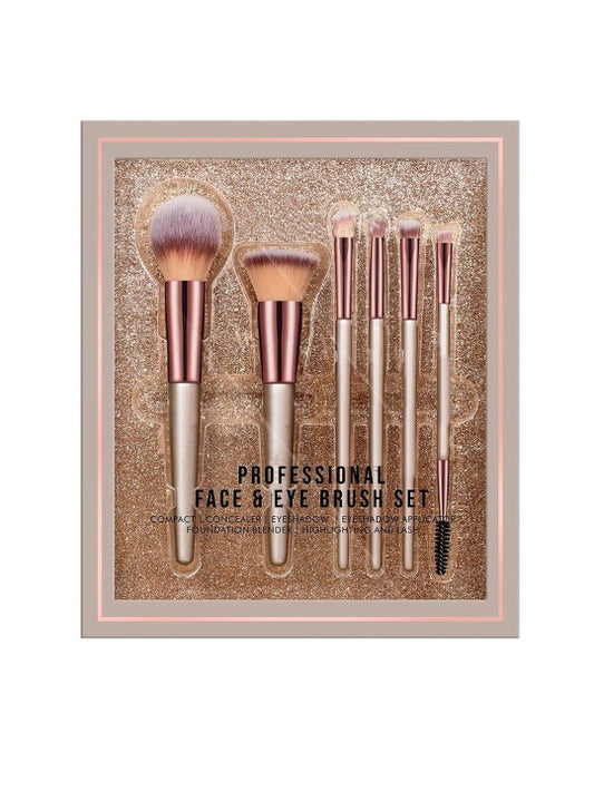 Adbeni  Professional Face & Eye Brush Set 6-Pcs