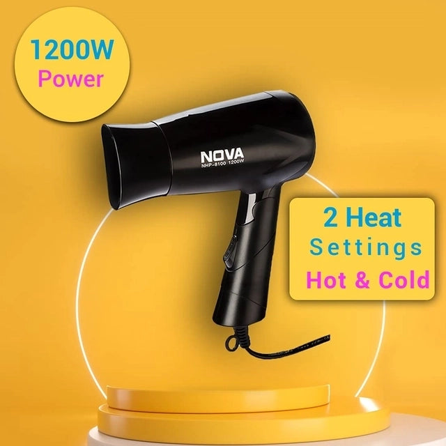 NOVA NHP 8100 Hair Dryer (1200W, Black)